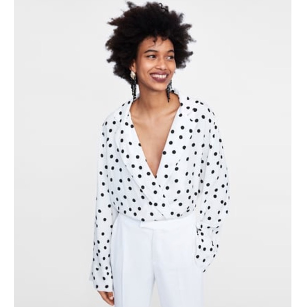 ZARA Polka Dot Bodysuit - Picture 4 of 7